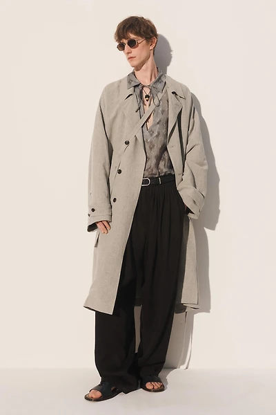 RELAXED FIT VISCOSE-LINEN PARKA