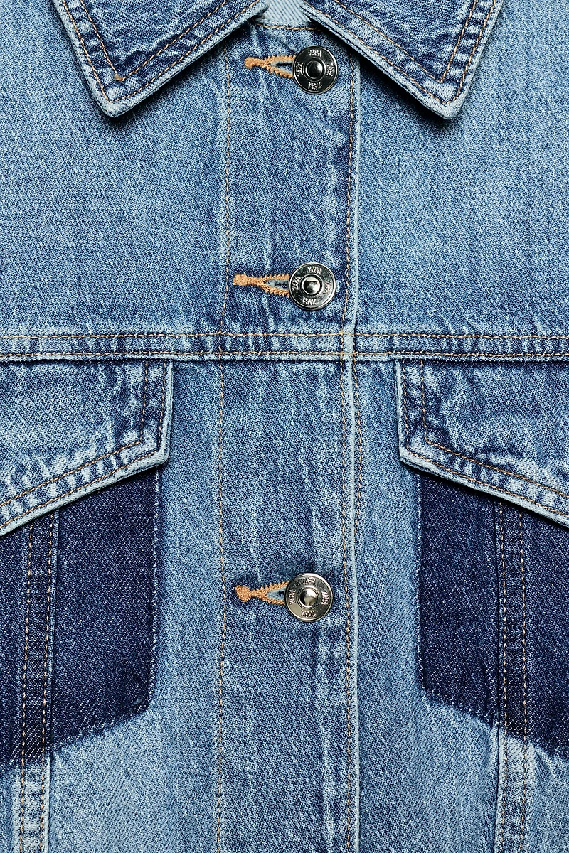 Z1975 CONTRASTING SHORT DENIM JACKET