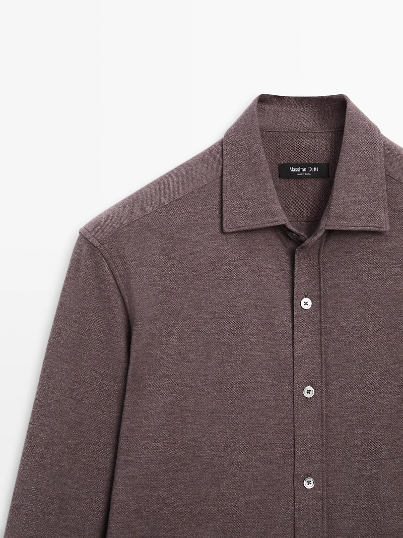 Regular fit melange shirt