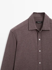 Regular fit melange shirt