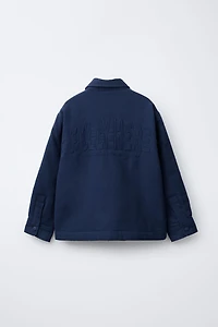 QUILTED LABEL OVERSHIRT