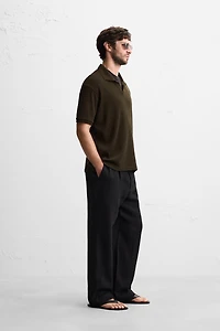 RIB KNIT POLO SHIRT