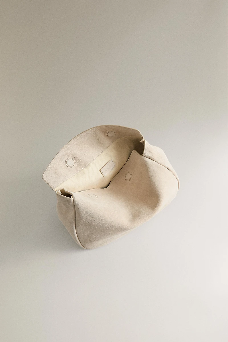 SPLIT SUEDE CLUTCH MAKEUP BAG