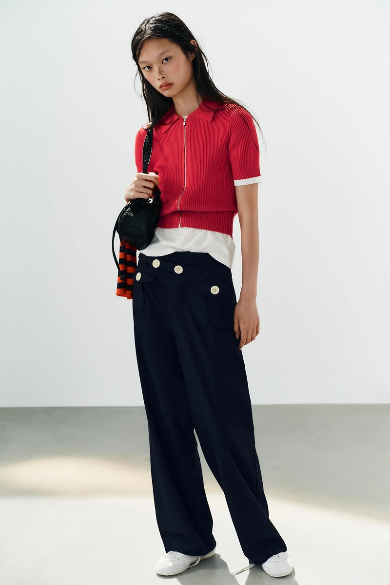 RIB KNIT POLO SHIRT