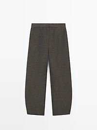 Pantalon barrel fit lin