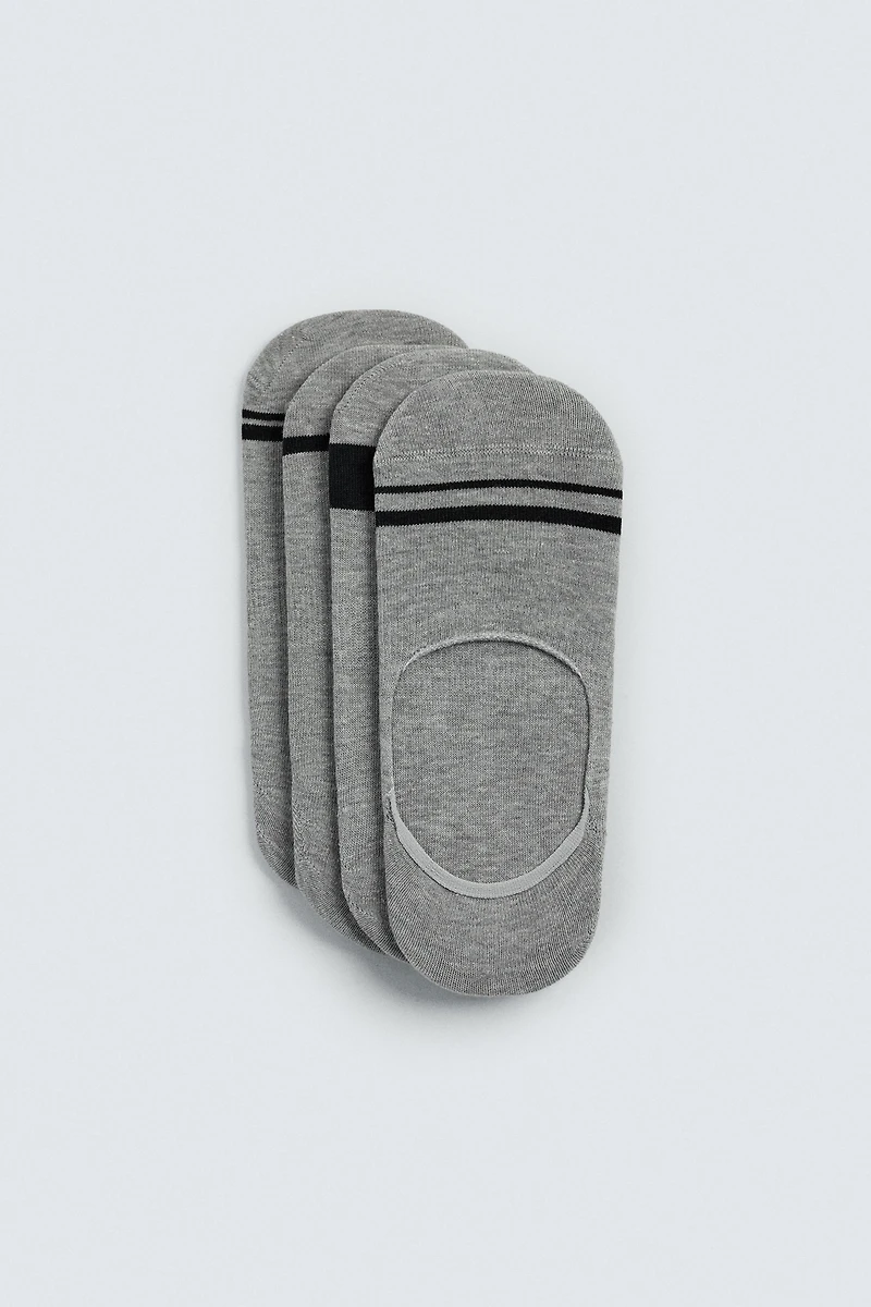 PACK OF 4 STRIPED INVISIBLE SOCKS
