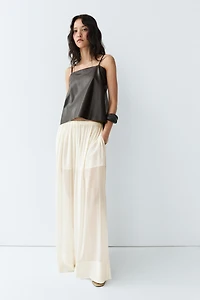 Nappa leather strappy top with back detail