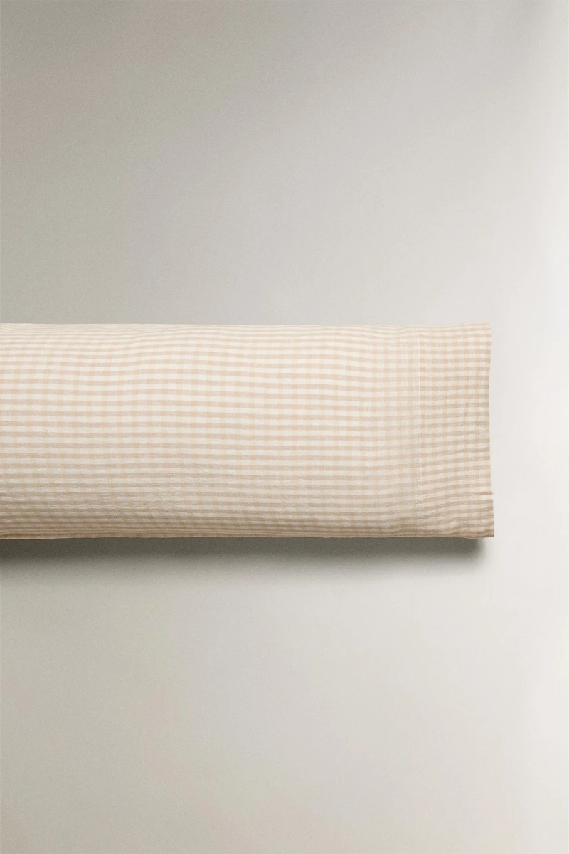 DYED THREAD CHECK PILLOWCASE