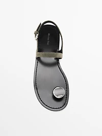 Sandals with metal toe detail