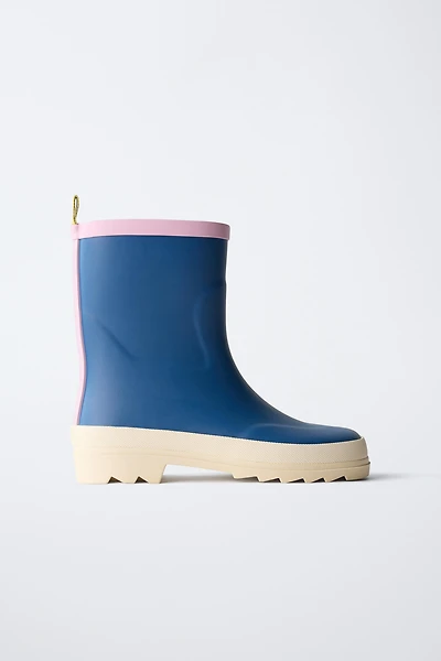COLOR BLOCK RAIN BOOTS