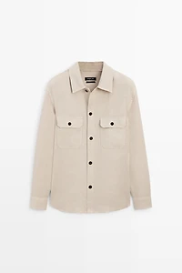 100% linen overshirt with pockets