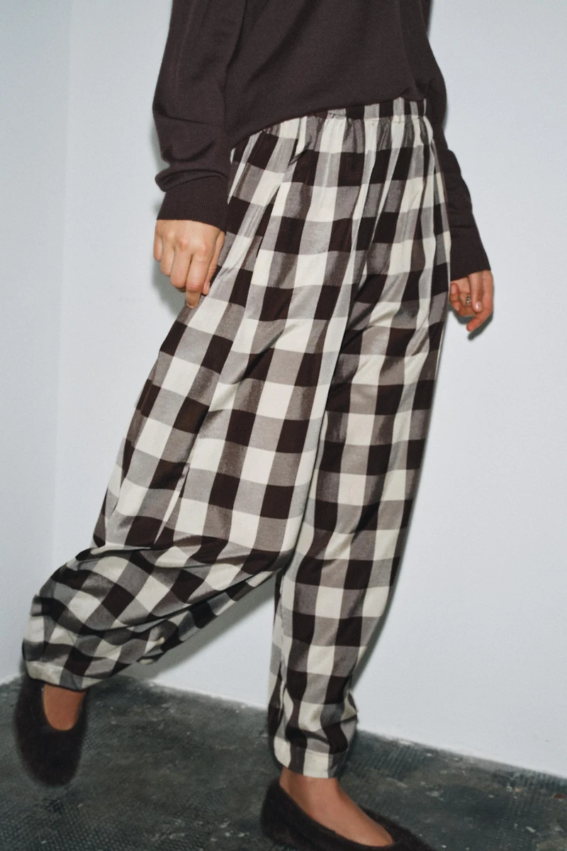 ZW COLLECTION GINGHAM PLAID PANTS