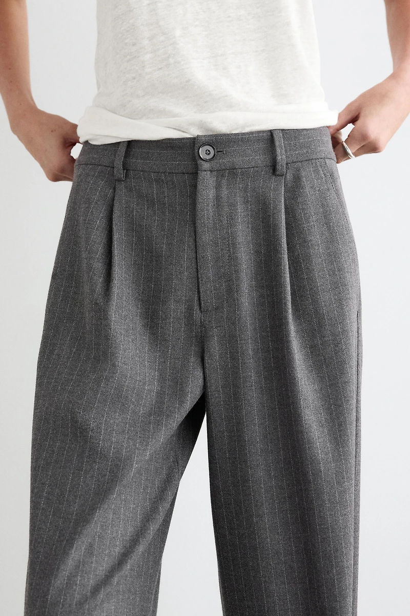 Pinstripe wide-leg trousers