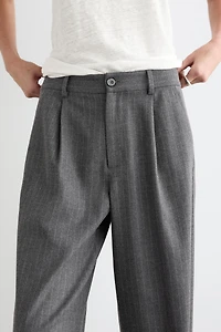 Pinstripe wide-leg trousers