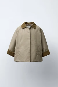 CORDUROY COLLAR TRENCH COAT