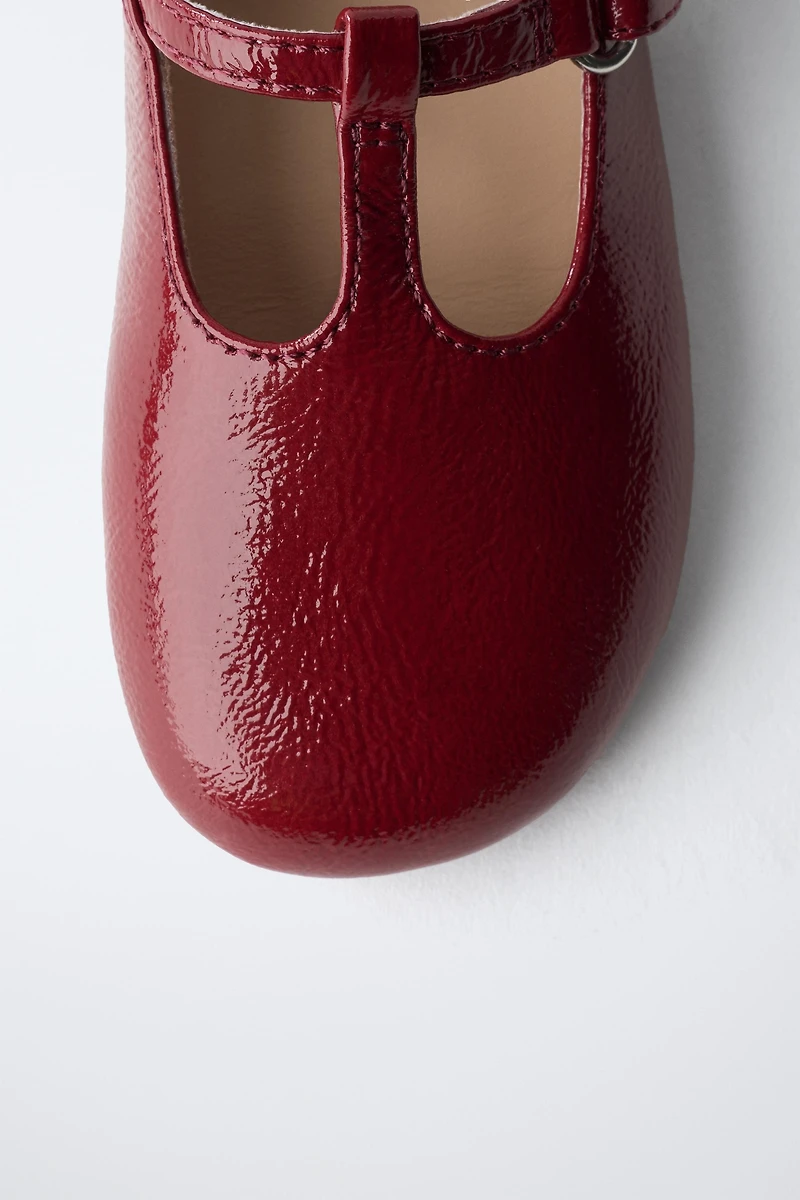 T-BAR PATENT BALLET FLATS