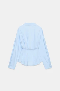 PLEATED POPLIN SHIRT