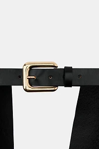 100% LEATHER SKIRT BELT WITH POCKETS