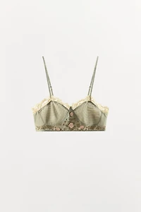SOUTIEN-GORGE À FLEURS BRODÉES EN RELIEF