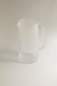 BOROSILICATE GLASS PITCHER WITH LINE DESIGN