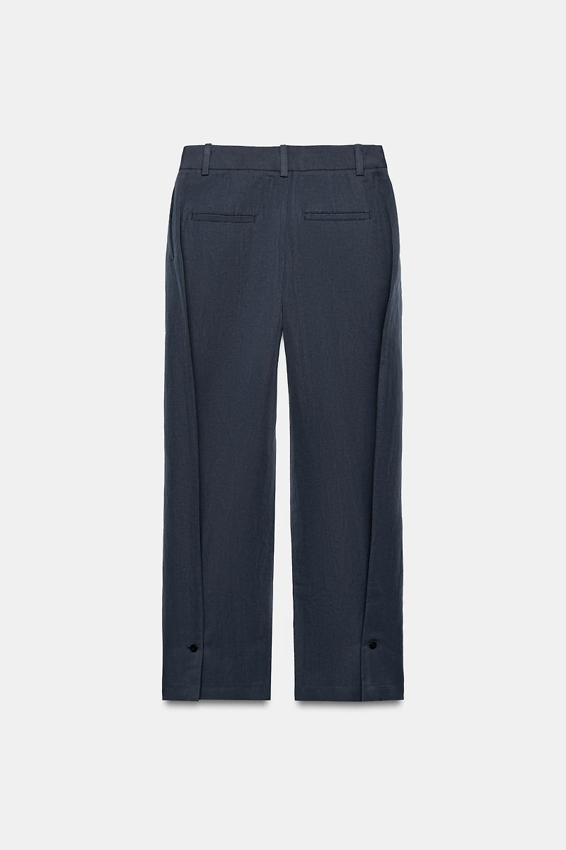 ZW COLLECTION LINEN-BLEND BARREL TROUSERS