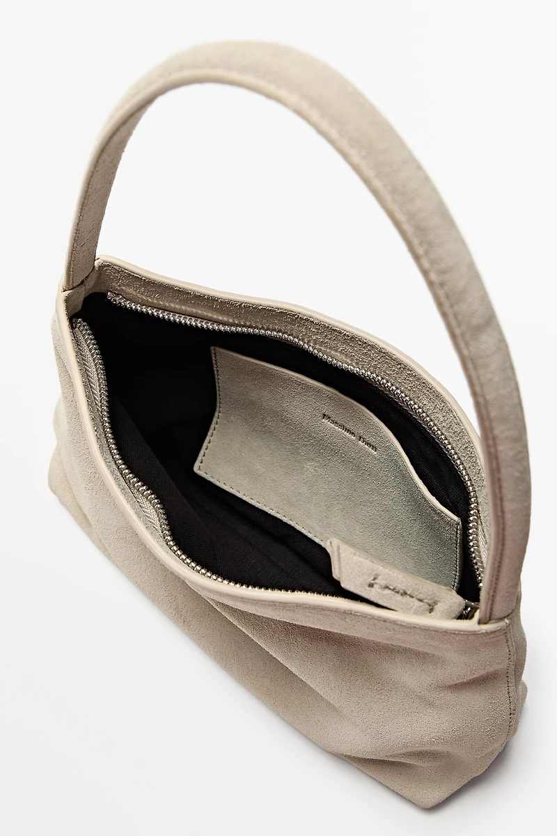 Split suede leather shoulder bag