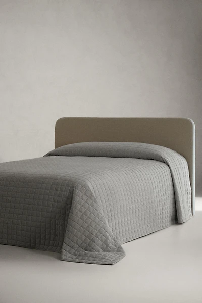 ÉDREDON JERSEY CHINÉ GRIS