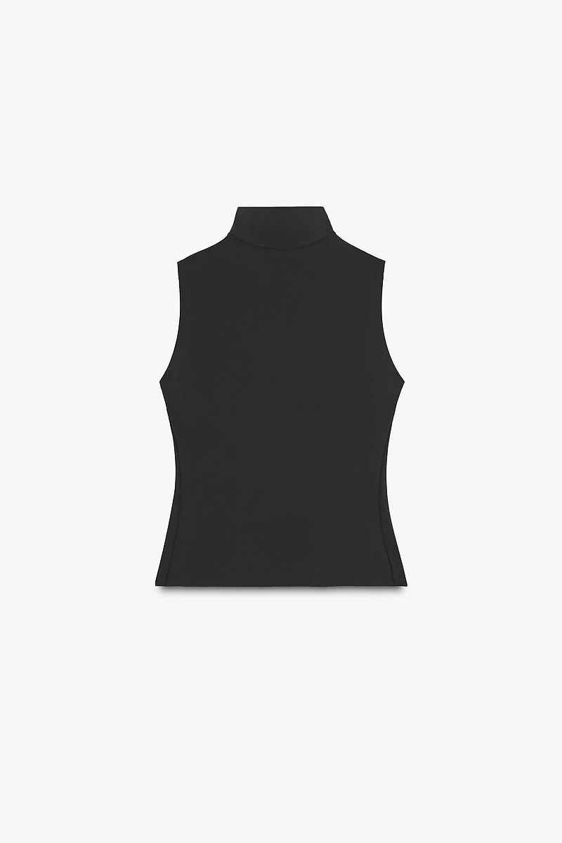 POLIAMIDE MOCK NECK TOP