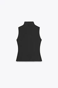POLIAMIDE MOCK NECK TOP