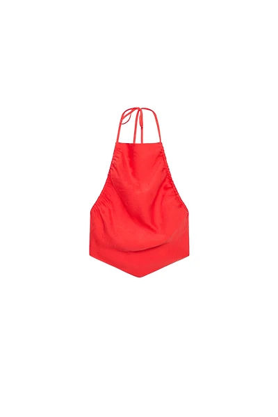 RUCHED HALTER TOP