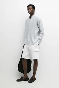 100% linen striped shirt