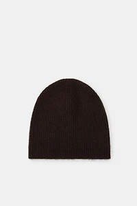 RIBBED CASHMERE BLEND BEANIE