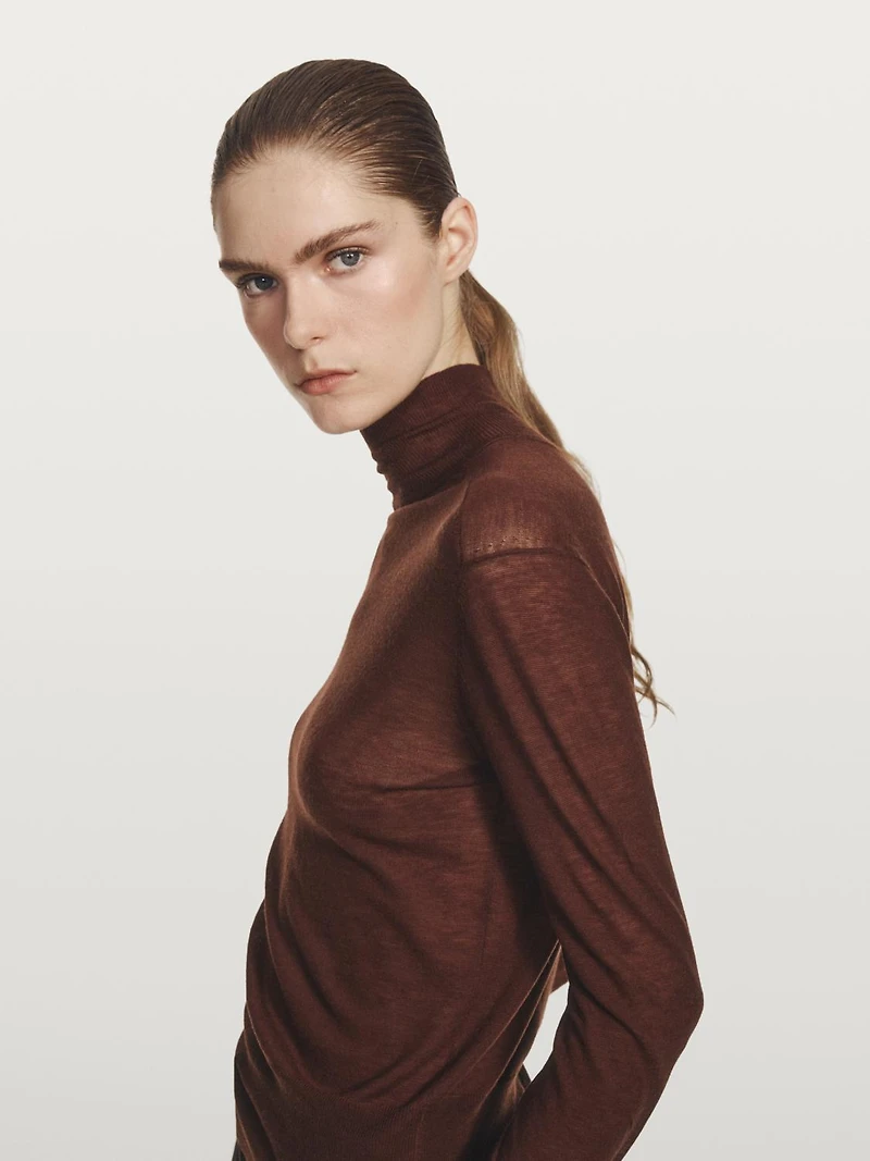 100% wool knit mock turtleneck sweater - STUDIO