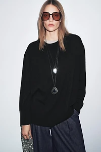 OVERSIZED 100% WOOL KNIT SWEATER