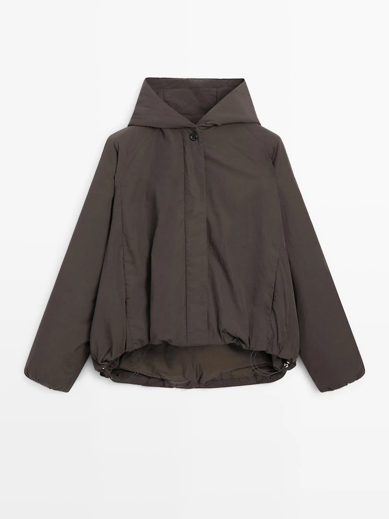 Veste bomber à capuche déperlante