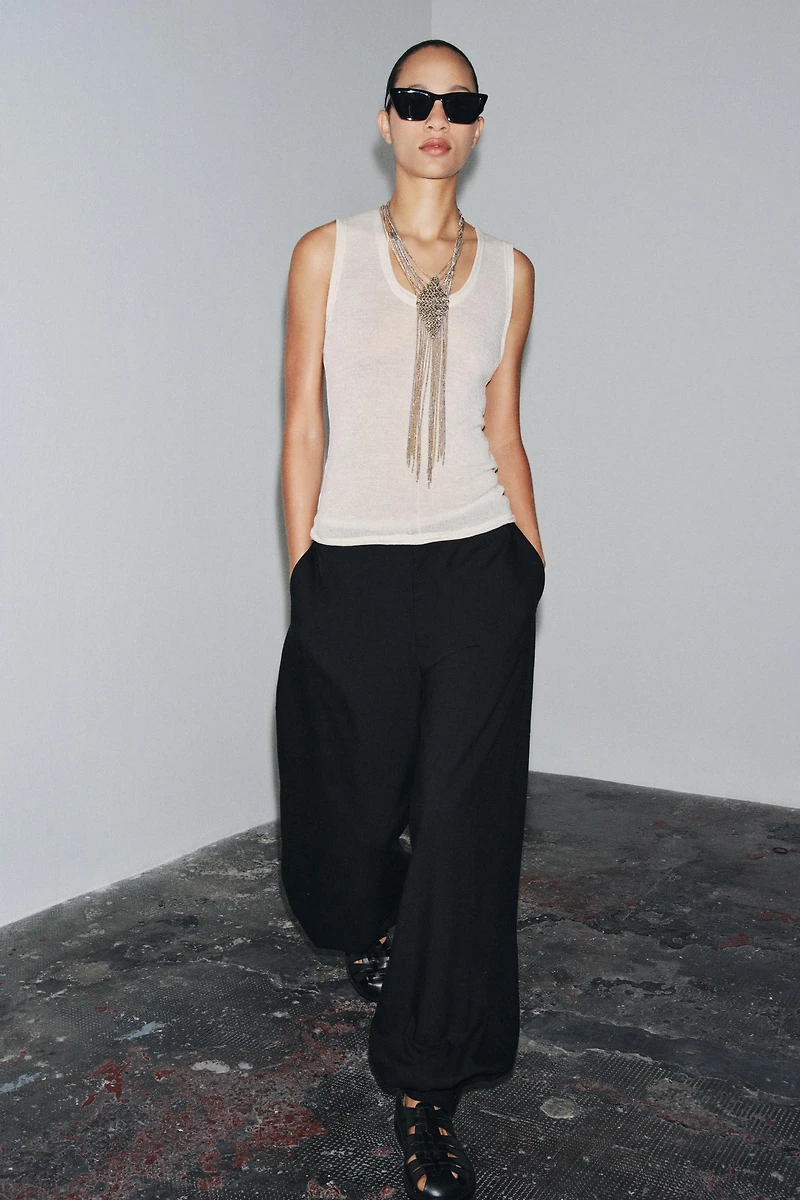 WOOL BLEND SLEEVELESS TOP