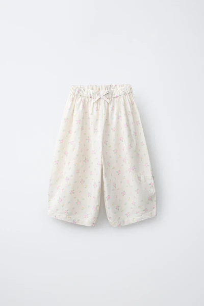 FLORAL LINEN PANTS