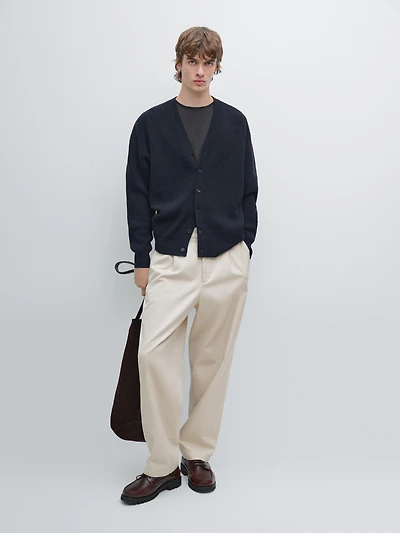 Wool blend V-neck cardigan