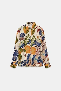 BLOUSE SATINÉE IMPRIMÉE