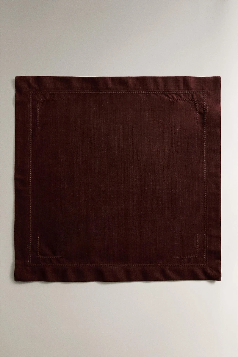 SET OF HEMSTITCHED COTTON NAPKINS (SET 2)