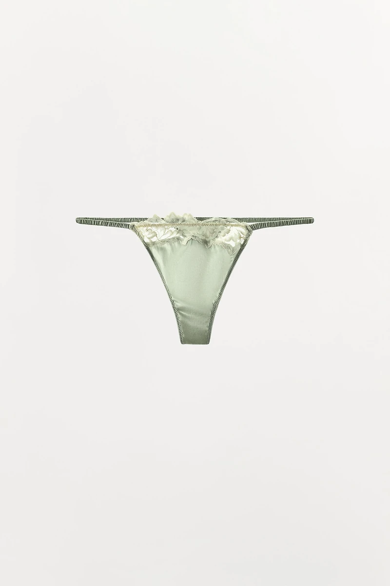 SILK LACE THONG
