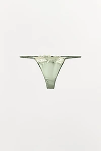 SILK LACE THONG