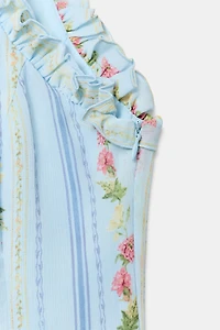 FLORAL PRINT HALTER MINI DRESS