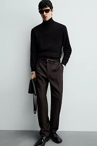 100% WOOL PLEATED PANTS