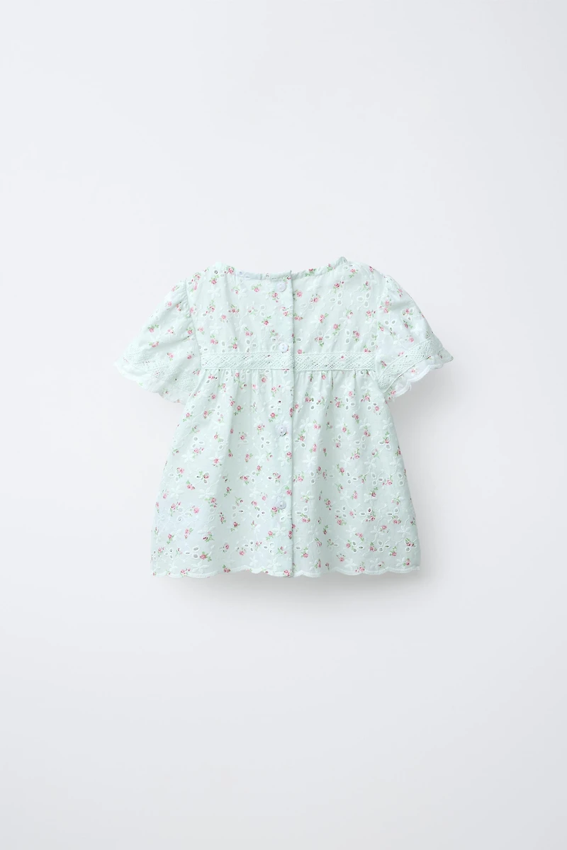 CHEMISE BRODERIE SUISSE IMPRIMÉ FLEURS