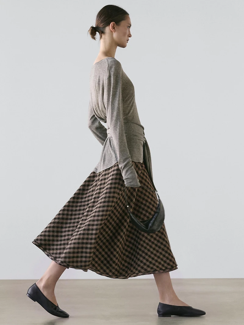 Flared with check detailing