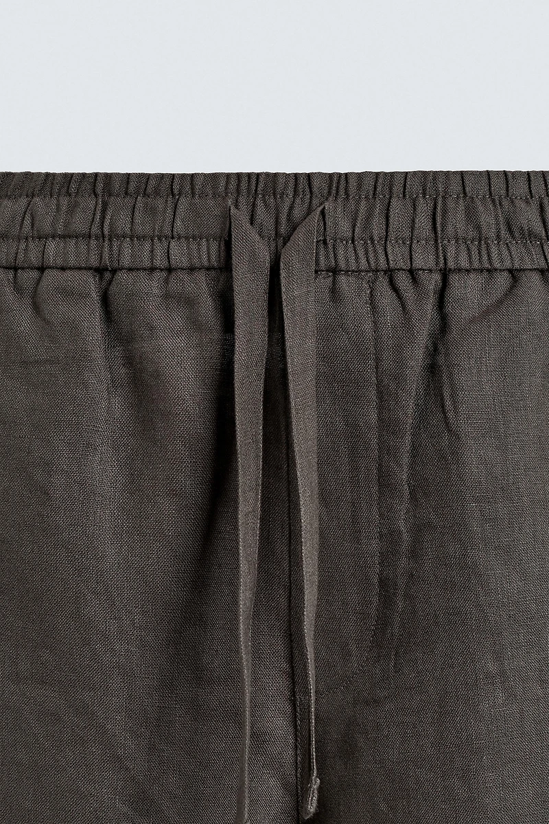RELAXED FIT 100% LINEN PANTS