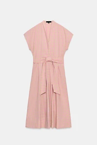 ROBE EN POPELINE À CARREAUX ZW COLLECTION