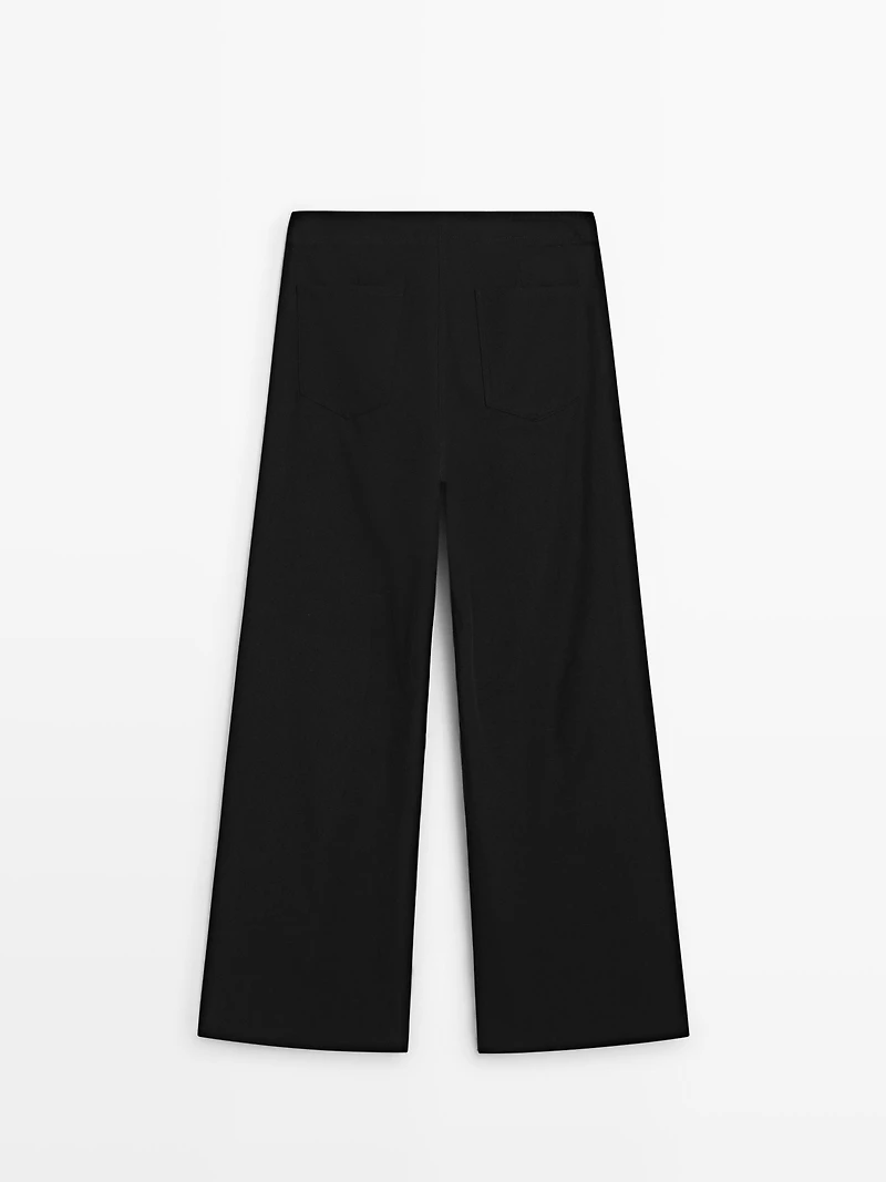 Cotton blend flared pants