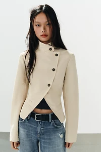 BUTTONED DOUBLE-BREASTED BLAZER